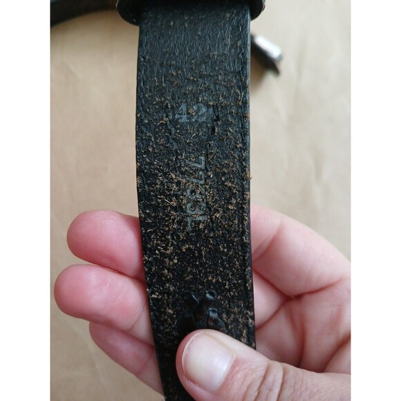 Tony Lama Belt 42" Southwestern Silver Hardware Braided Leather Brown - Picture 7 of 8